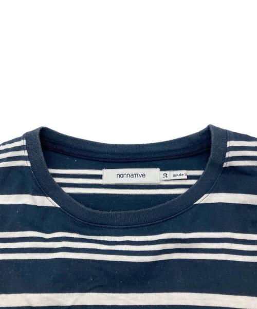 nonnative（ノンネイティブ）nonnative (ノンネイティブ) CLERK S/S TEE COTTON JERSEY BORDER ネイビー サイズ:3の古着・服飾アイテム