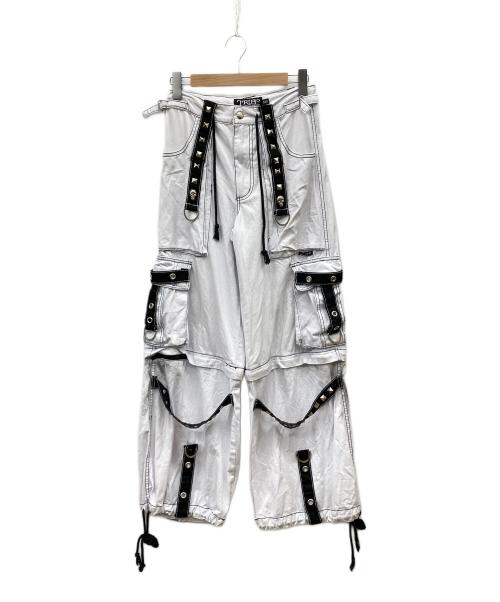 TRIPP NYC（トリップニューヨークシティー）TRIPP NYC (トリップニューヨークシティー) PYRAMID STUD STRAP PANT ホワイト サイズ:XXSの古着・服飾アイテム