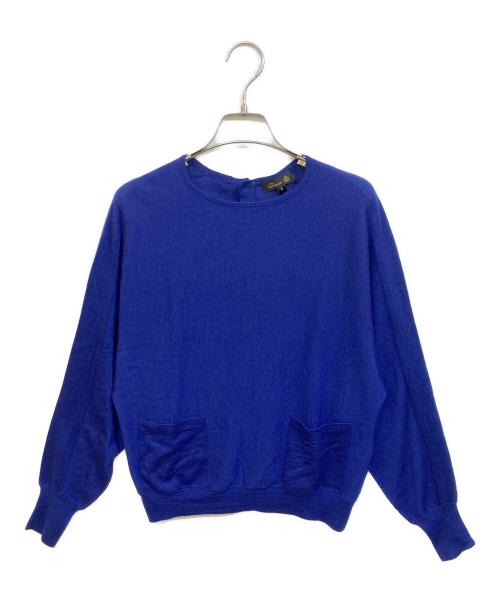 DRAWER（ドゥロワー）Drawer (ドゥロワー) カシミヤシルクバックボタンニット ネイビー サイズ:1の古着・服飾アイテム