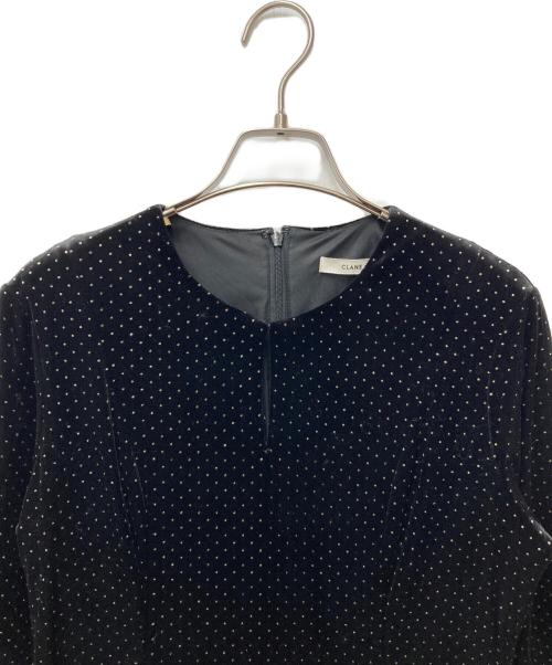 CLANE（クラネ）CLANE (クラネ) VELOUR GLITTER ONEPIECE　17112-5382 ブラック サイズ:2の古着・服飾アイテム