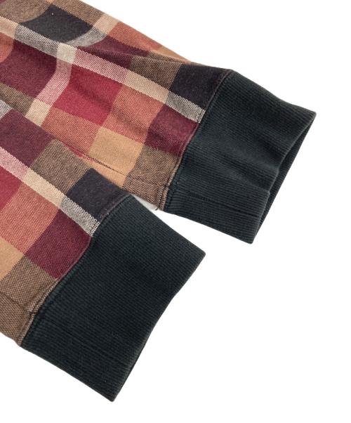 BLACK LABEL CRESTBRIDGE（ブラックレーベル クレストブリッジ）BLACK LABEL CRESTBRIDGE (ブラックレーベル クレストブリッジ) チェック柄ジップアップパーカー ボルドー サイズ:Lの古着・服飾アイテム
