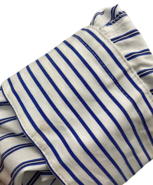 nagonstans（ナゴンスタンス）nagonstans (ナゴンスタンス) Stripe MIX egg ドレープシャツ ブルー×ホワイト サイズ:Mの古着・服飾アイテム