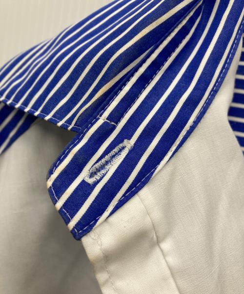 nagonstans（ナゴンスタンス）nagonstans (ナゴンスタンス) Stripe MIX egg ドレープシャツ ブルー×ホワイト サイズ:Mの古着・服飾アイテム