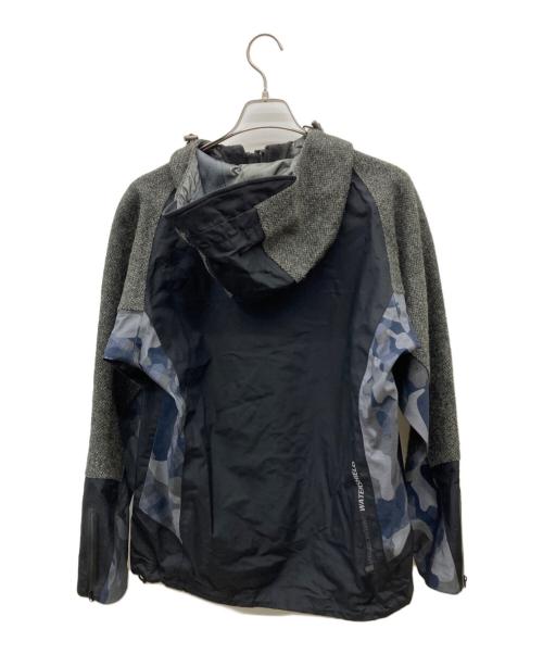 Aquascutum（アクアスキュータム）Aquascutum (アクアスキュータム) Harris Tweed (ハリスツイード) 切替ジャケット グレー サイズ:38の古着・服飾アイテム
