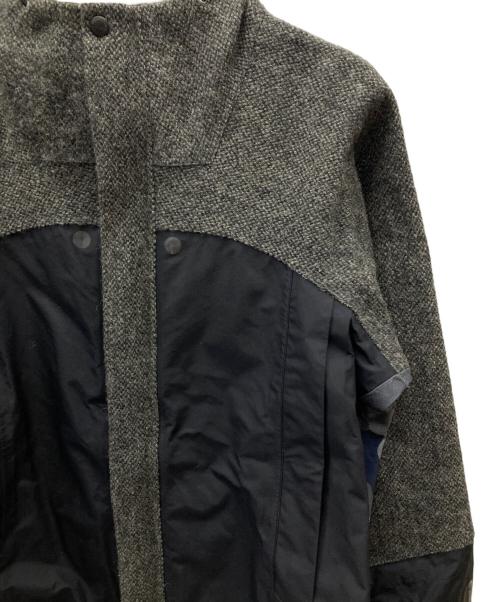 Aquascutum（アクアスキュータム）Aquascutum (アクアスキュータム) Harris Tweed (ハリスツイード) 切替ジャケット グレー サイズ:38の古着・服飾アイテム