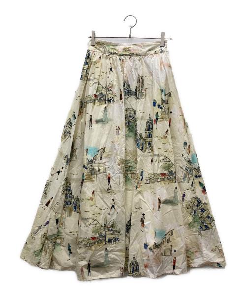 Ameri（アメリ）Ameri (アメリ) メディマラガプレンティフルフレアスカート ベージュ サイズ:Mの古着・服飾アイテム