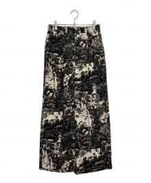 HARDY NOIR（アルディーノアール）の古着「Wood-Blockprint Like パンツ」｜ブラック×アイボリー