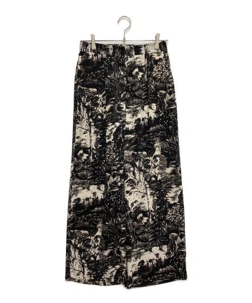 HARDY NOIR（アルディーノアール）HARDY NOIR (アルディーノアール) Wood-Blockprint Like パンツ ブラック×アイボリー サイズ:36の古着・服飾アイテム