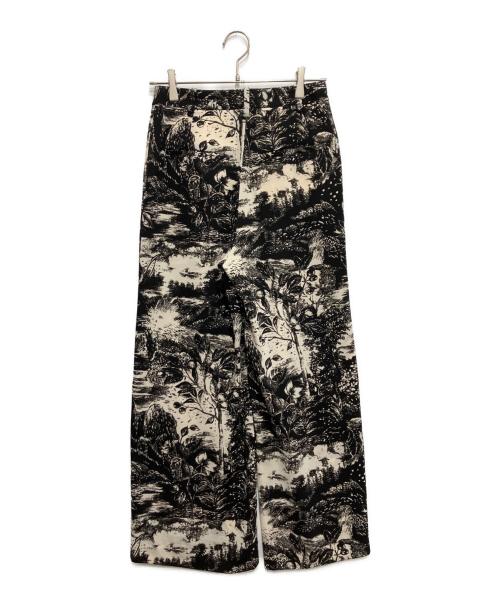 HARDY NOIR（アルディーノアール）HARDY NOIR (アルディーノアール) Wood-Blockprint Like パンツ ブラック×アイボリー サイズ:36の古着・服飾アイテム