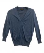 DRAWERドゥロワー）の古着「カシミヤシルクVネックカーディガン」｜ネイビー