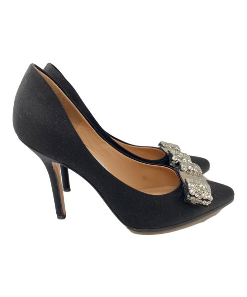 Salvatore Ferragamo（サルヴァトーレ フェラガモ）Salvatore Ferragamo (サルヴァトーレ フェラガモ) ヒールパンプス ブラック サイズ:5　1/2の古着・服飾アイテム