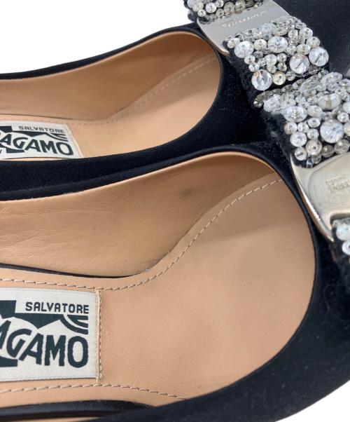 Salvatore Ferragamo（サルヴァトーレ フェラガモ）Salvatore Ferragamo (サルヴァトーレ フェラガモ) ヒールパンプス ブラック サイズ:5　1/2の古着・服飾アイテム