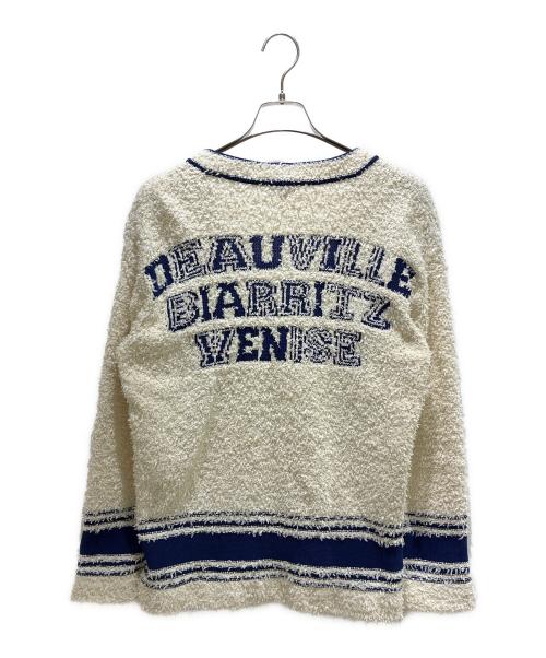 CHANEL（シャネル）CHANEL (シャネル) 31ボタンコットンカーディガン　P61037K46380 ホワイト×ネイビー サイズ:38の古着・服飾アイテム