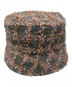 CHANELシャネル）の古着「ココマーク金具付 リボンツイード バケットハット」｜ピンク×グレー