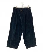 KOLORカラー）の古着「コーデュロイワイドパンツ」｜ネイビー