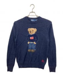 POLO RALPH LAUREN（ポロ・ラルフローレン）の古着「クルーネックニット」｜ネイビー