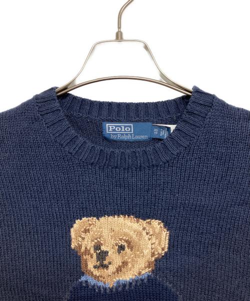 POLO RALPH LAUREN（ポロ・ラルフローレン）POLO RALPH LAUREN (ポロ・ラルフローレン) クルーネックニット ネイビー サイズ:XSの古着・服飾アイテム