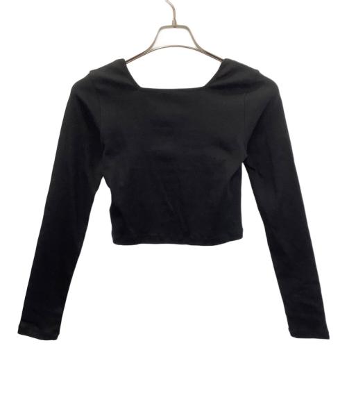 IENA LA BOUCLE（イエナ ラ ブークル）IENA LA BOUCLE (イエナ ラ ブークル) コンパクトベアスクエアネックカットソー ブラック サイズ:Free 未使用品の古着・服飾アイテム
