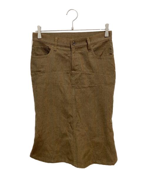 JUNYA WATANABE COMME des GARCONS（(ジュンヤワタナベ コムデギャルソン）JUNYA WATANABE COMME des GARCONS ((ジュンヤワタナベ コムデギャルソン) ウールタイトスカート ブラウン サイズ:Sの古着・服飾アイテム