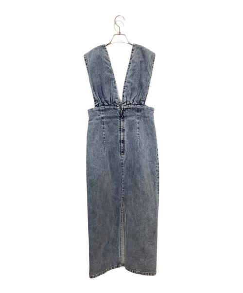 Whim Gazette（ウィムガゼット）Whim Gazette (ウィムガゼット) DENIM Vジャンスカ ブルー サイズ:38の古着・服飾アイテム