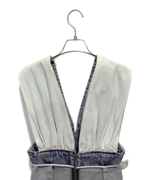 Whim Gazette（ウィムガゼット）Whim Gazette (ウィムガゼット) DENIM Vジャンスカ ブルー サイズ:38の古着・服飾アイテム