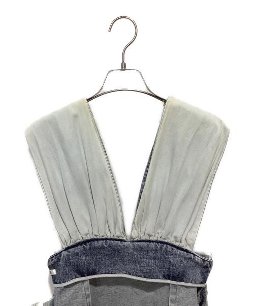 Whim Gazette（ウィムガゼット）Whim Gazette (ウィムガゼット) DENIM Vジャンスカ ブルー サイズ:38の古着・服飾アイテム