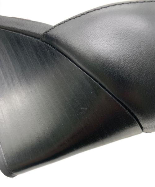 HERMES（エルメス）HERMES (エルメス) Ｈロゴウェッジソールサンダル ブラック サイズ:36の古着・服飾アイテム