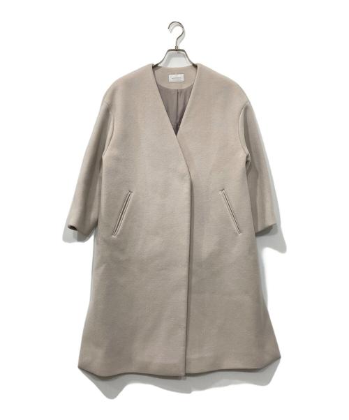 green label relaxing（グリーンレーベルリラクシング）green label relaxing (グリーンレーベルリラクシング) EX FINE リッタイスリーブノーラペルコート ベージュ サイズ:XSの古着・服飾アイテム