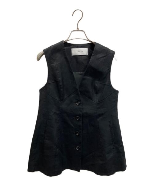 ADORE（アドーア）ADORE (アドーア) 麻ツイルジレ ブラック サイズ:38の古着・服飾アイテム