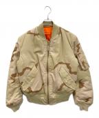 ALPHAアルファ）の古着「［古着］80’S MA-1 フライトジャケット」｜ベージュ×オレンジ