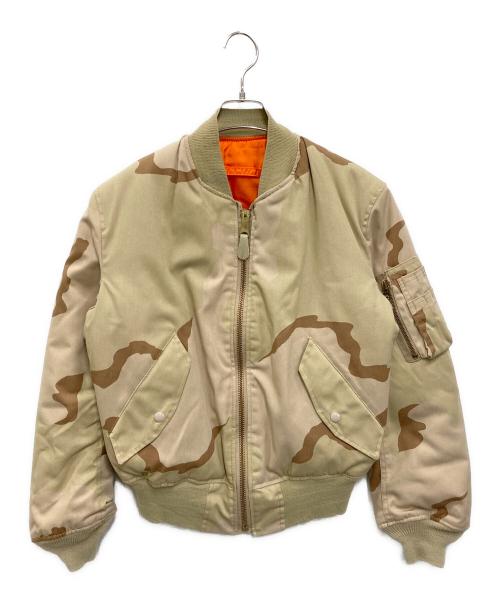 ALPHA（アルファ）ALPHA (アルファ) ［古着］80’S MA-1 フライトジャケット ベージュ×オレンジ サイズ:Sの古着・服飾アイテム