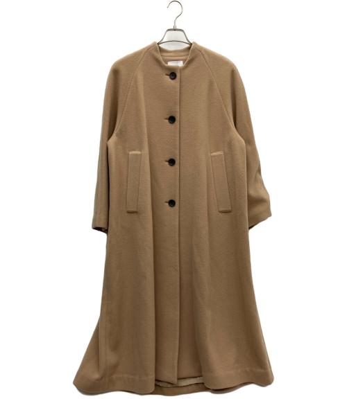 CLANE（クラネ）CLANE (クラネ) ノーカラー フレア コート ブラウン サイズ:SIZE 1の古着・服飾アイテム