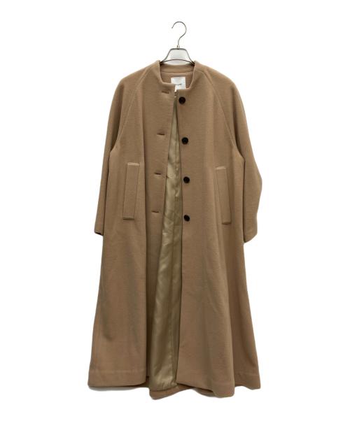 CLANE（クラネ）CLANE (クラネ) ノーカラー フレア コート ブラウン サイズ:SIZE 1の古着・服飾アイテム
