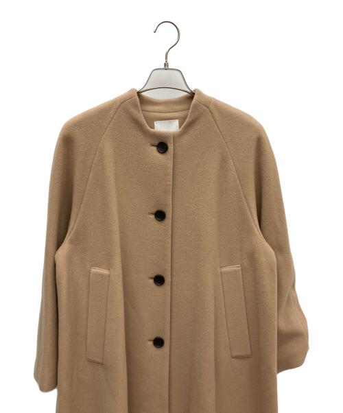 CLANE（クラネ）CLANE (クラネ) ノーカラー フレア コート ブラウン サイズ:SIZE 1の古着・服飾アイテム