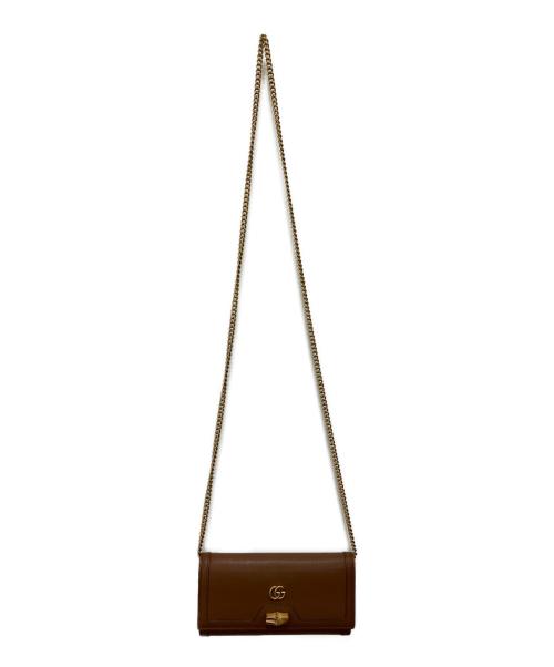GUCCI（グッチ）GUCCI (グッチ) バンブーチェーンウォレット ブラウンの古着・服飾アイテム