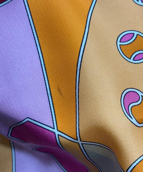 LONGCHAMP（ロンシャン）LONGCHAMP (ロンシャン) ロンシャン・リーグ シルクスカーフ90 オレンジの古着・服飾アイテム