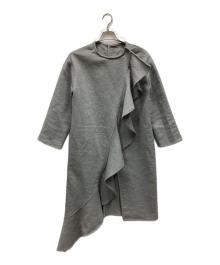 BIRTHDAY BASH（バースデーバッシュ）の古着「アシンメトリーフリルコート」｜グレー