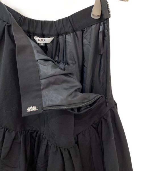 SHE TOKYO（シートーキョー）SHE TOKYO (シートーキョー) Britneyティアードスカート ブラック サイズ:36の古着・服飾アイテム