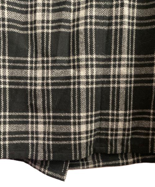 Yohji Yamamoto collections（ヨウジヤマモトコレクションズ）Yohji Yamamoto collections (ヨウジヤマモトコレクションズ) PLAID SERGE BACKSIDE SLIT SKIRT ブラック×ホワイト サイズ:1の古着・服飾アイテム