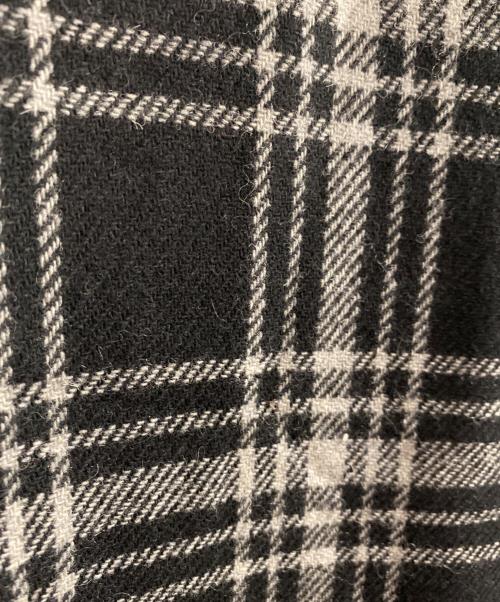 Yohji Yamamoto collections（ヨウジヤマモトコレクションズ）Yohji Yamamoto collections (ヨウジヤマモトコレクションズ) PLAID SERGE BACKSIDE SLIT SKIRT ブラック×ホワイト サイズ:1の古着・服飾アイテム