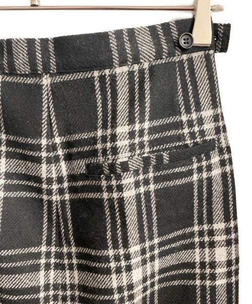 Yohji Yamamoto collections（ヨウジヤマモトコレクションズ）Yohji Yamamoto collections (ヨウジヤマモトコレクションズ) PLAID SERGE BACKSIDE SLIT SKIRT ブラック×ホワイト サイズ:1の古着・服飾アイテム
