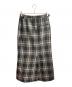 Yohji Yamamoto collections (ヨウジヤマモトコレクションズ) PLAID SERGE BACKSIDE SLIT SKIRT ブラック×ホワイト サイズ:1：13000円