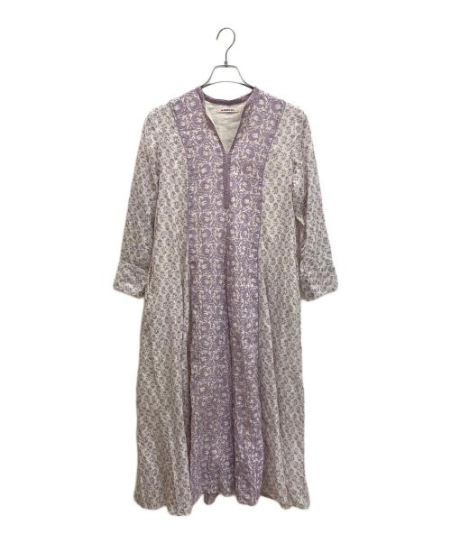 ne quittez pas（ヌキテパ）ne quittez pas (ヌキテパ) COTTON JQD COMBI DRESS ラベンダー サイズ:Ｓの古着・服飾アイテム