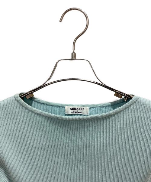 AURALEE（オーラリー）AURALEE (オーラリー) Ron Herman (ロンハーマン) 別注ボートネックリブニット ライトブルーの古着・服飾アイテム