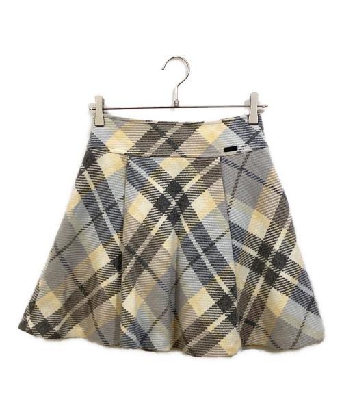 BLUE LABEL CRESTBRIDGE（ブルーレーベルクレストブリッジ）BLUE LABEL CRESTBRIDGE (ブルーレーベルクレストブリッジ) チェックミニスカート スカイブルー サイズ:38の古着・服飾アイテム