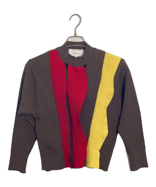 AKIRA NAKA（アキラナカ）AKIRA NAKA (アキラナカ) Adela asymmetry panel knit ブラウン サイズ:1の古着・服飾アイテム