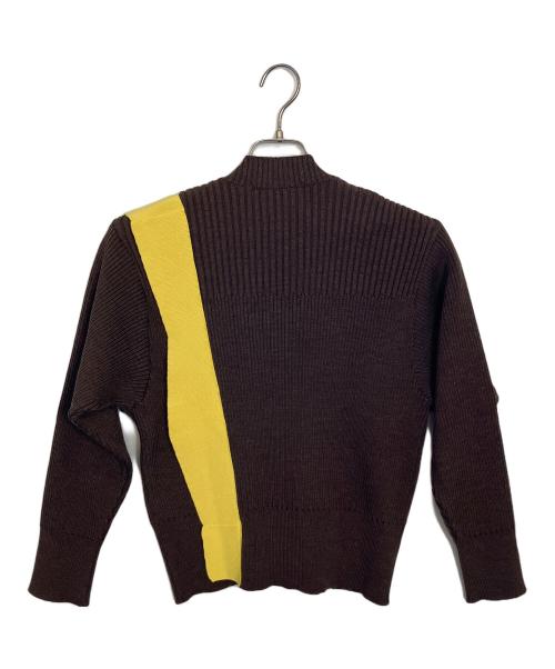 AKIRA NAKA（アキラナカ）AKIRA NAKA (アキラナカ) Adela asymmetry panel knit ブラウン サイズ:1の古着・服飾アイテム