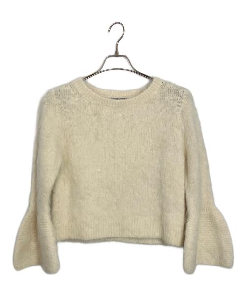 allureville（アルアバイル）allureville (アルアバイル) アルパカシャギーベルスリーブプルオーバー アイボリー サイズ:2 未使用品の古着・服飾アイテム