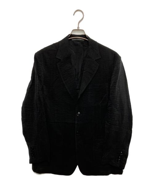 GIORGIO ARMANI（ジョルジョアルマーニ）GIORGIO ARMANI (ジョルジョアルマーニ) シングルブレストジャケット キュプラ ジャカード ブラック サイズ:50の古着・服飾アイテム