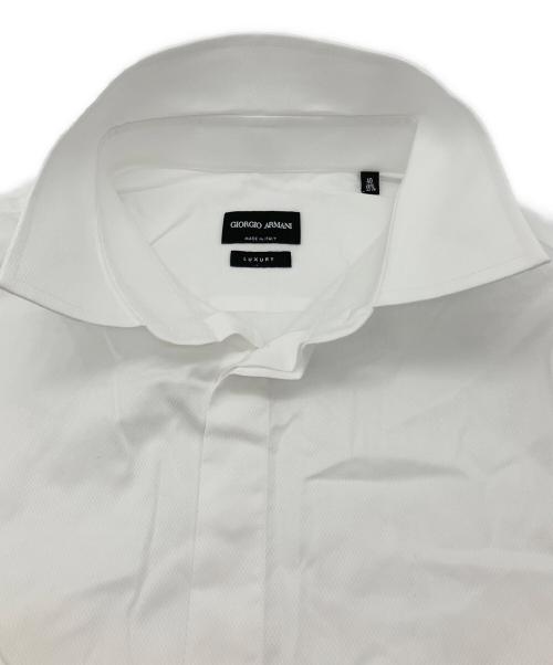 GIORGIO ARMANI（ジョルジョアルマーニ）GIORGIO ARMANI (ジョルジョアルマーニ) レギュラーフィット ラグジュアリーコットンシャツ ホワイト サイズ:40の古着・服飾アイテム